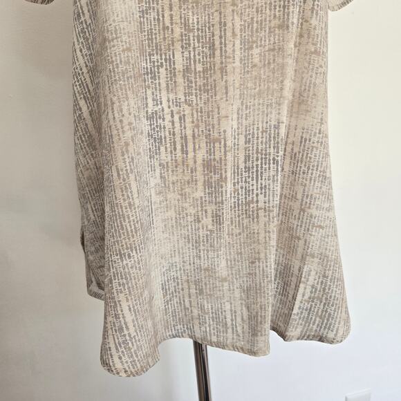 Eileen Fisher Metaphor Silk Blouse Printed Neutrals Relaxed Fit Gray Women XS - Picture 8 of 11
